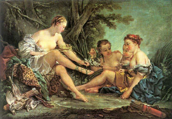 Francois Boucher Diana Resting after her Bath china oil painting image